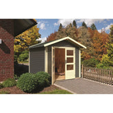 Abri de jardin en bois massif gris terre 5,95m² Talkau 4 – Karibu Ma boutique